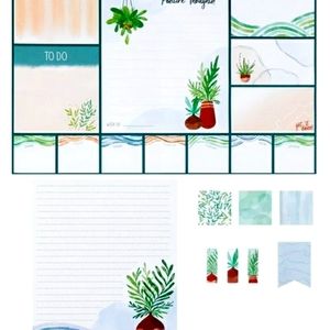 Desk blotter and now pad set